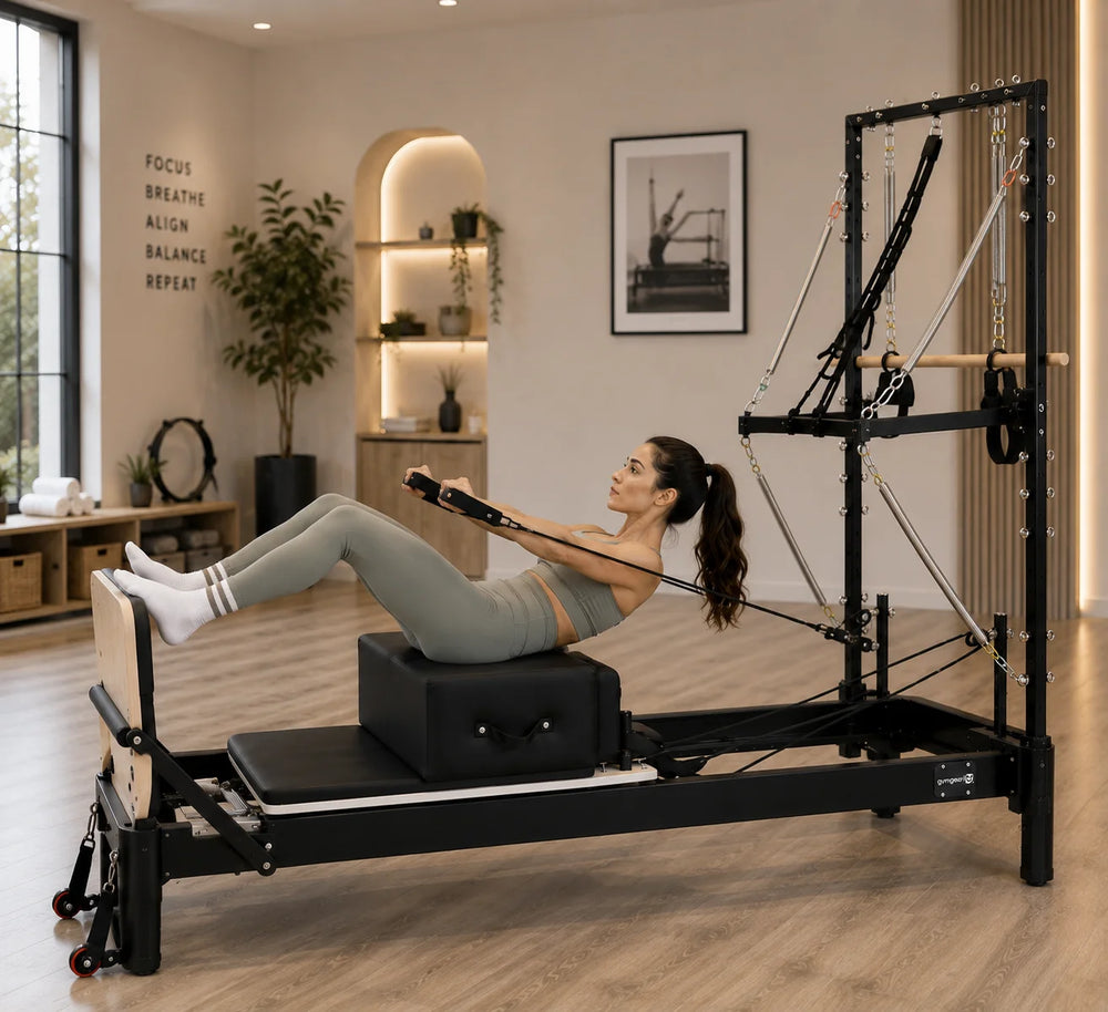 Gym Gear Aluminium Reformer with Tower System / Half Trapeze