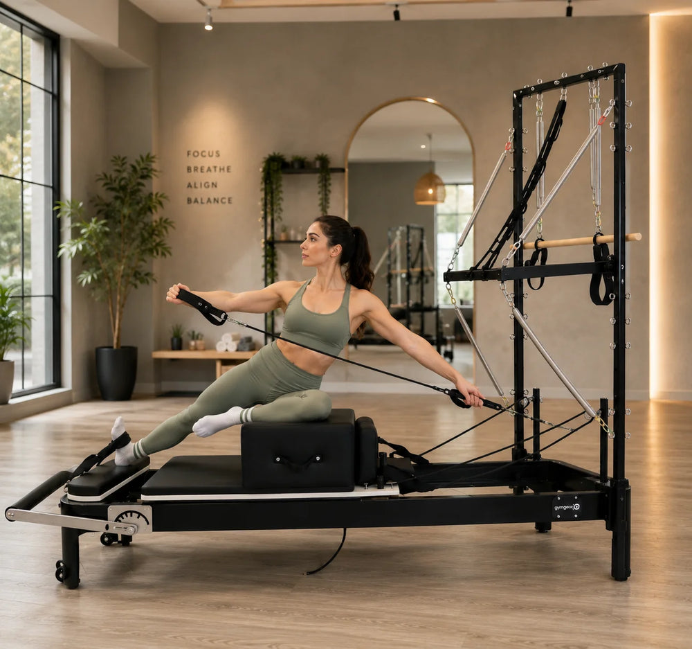 Gym Gear Aluminium Reformer with Tower System / Half Trapeze