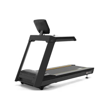 Origin Fitness Impulse AC2990 Commercial LED Treadmill with a digital display screen on the back panel, shown from a three-quarters angle against a plain white background.