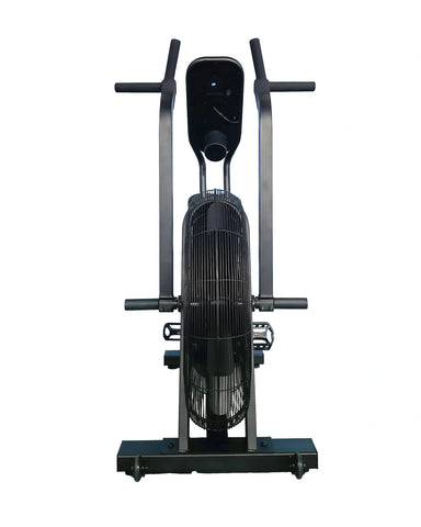 Gym Gear Hurricane Air Bike with digital display on a white background