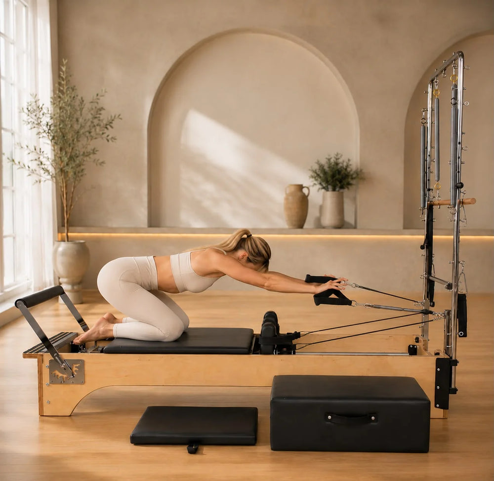SET Pilates Master Wood Reformer with Tower