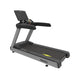 Origin Fitness Impulse RT950 Premium Touch Screen Commercial Treadmill with a dark gray frame, black running belt, and integrated digital display screen, shown from a three-quarters angle on a solid white background.