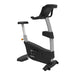 Origin Fitness Impulse RU700 Commercial Upright Bike with a black frame, gray uprights, and black padded seat, handlebars, and footrests, shown on a plain white background.