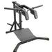 Black weight bench on a white background