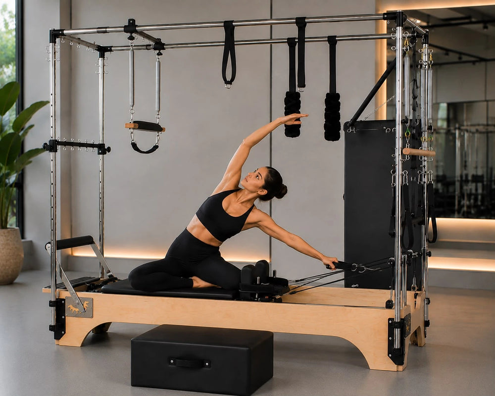 SET Pilates SECR Wooden Cadillac Reformer Trapeze Table